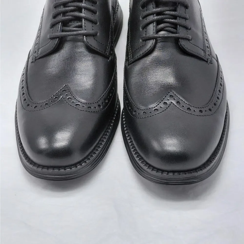 Cole Haan Mens Oxford Dress Shoes 7.5 Black Leather Wingtip Original Grand